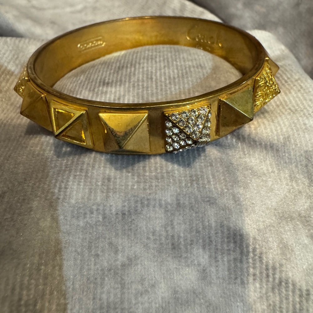 Gorgeous Coach Statement Bangle bracelet Cuff Pyramid DESIGN substantial piece